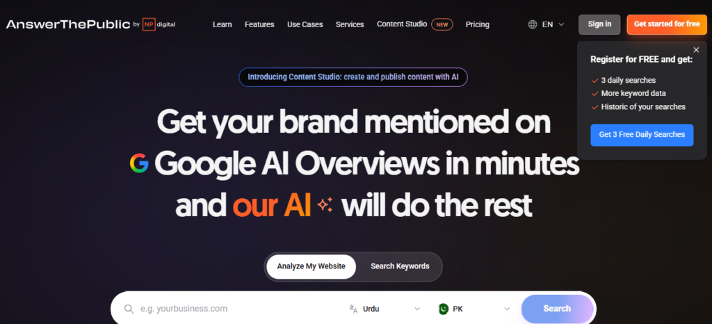 Answer the Public: Intent Mapping at Scale