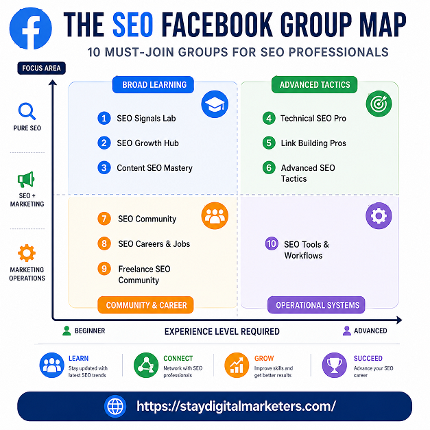 The SEO Facebook Group Map by Stay Digital Marketers