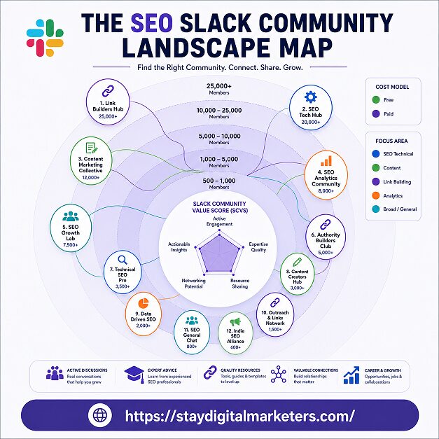 The SEO Slack Community Landscape Map by Stay Digital Marketers