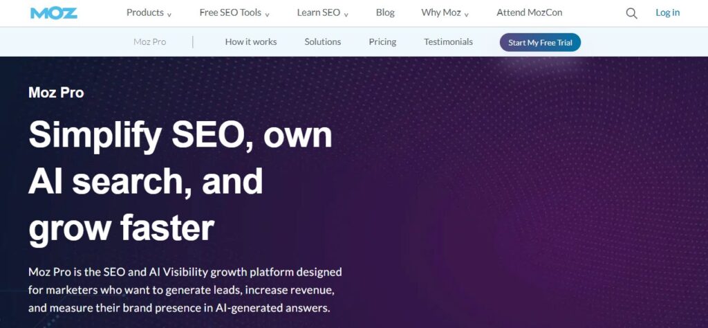 Moz Pro: Domain Authority and Link Context