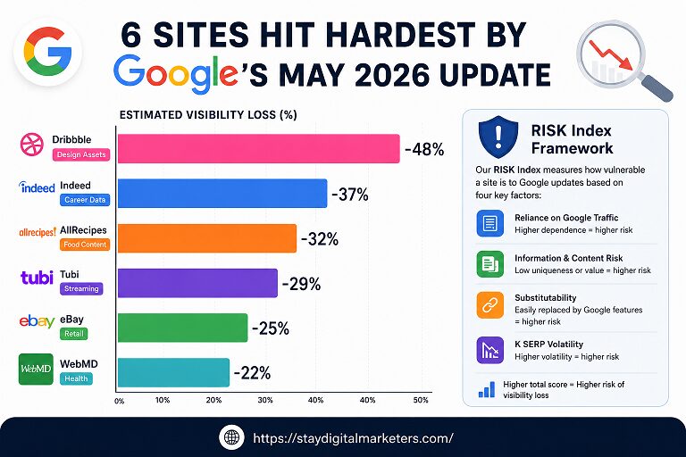 6 Sites Hit Hardest by Google's May 2026 Update and RISK Index framework by SDM
