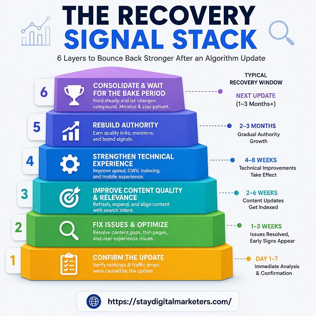 The Recovery Signal Stack after Algorithm Update by Stay Digital Marketers
