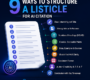 9 Ways to Structure a Listicle for AI Citation