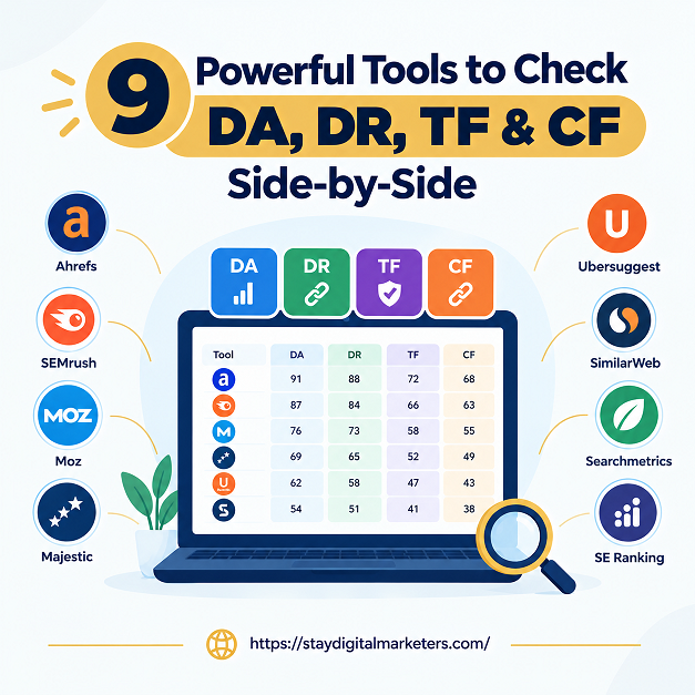 9 Powerful Tools to Check DA, DR, TF & CF Side-by-Side